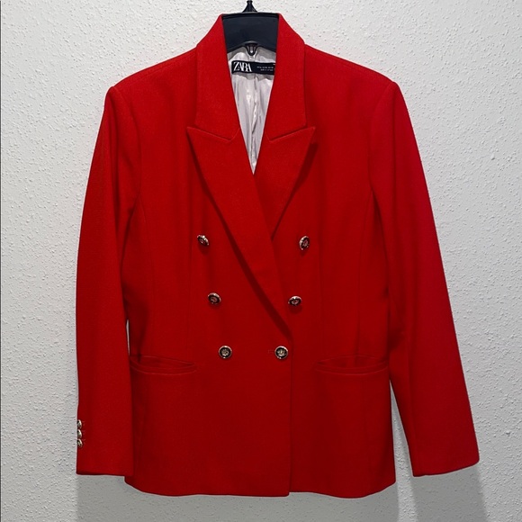 Zara Jackets & Blazers - Zara Women's Vibrant Poppy Red Blazer